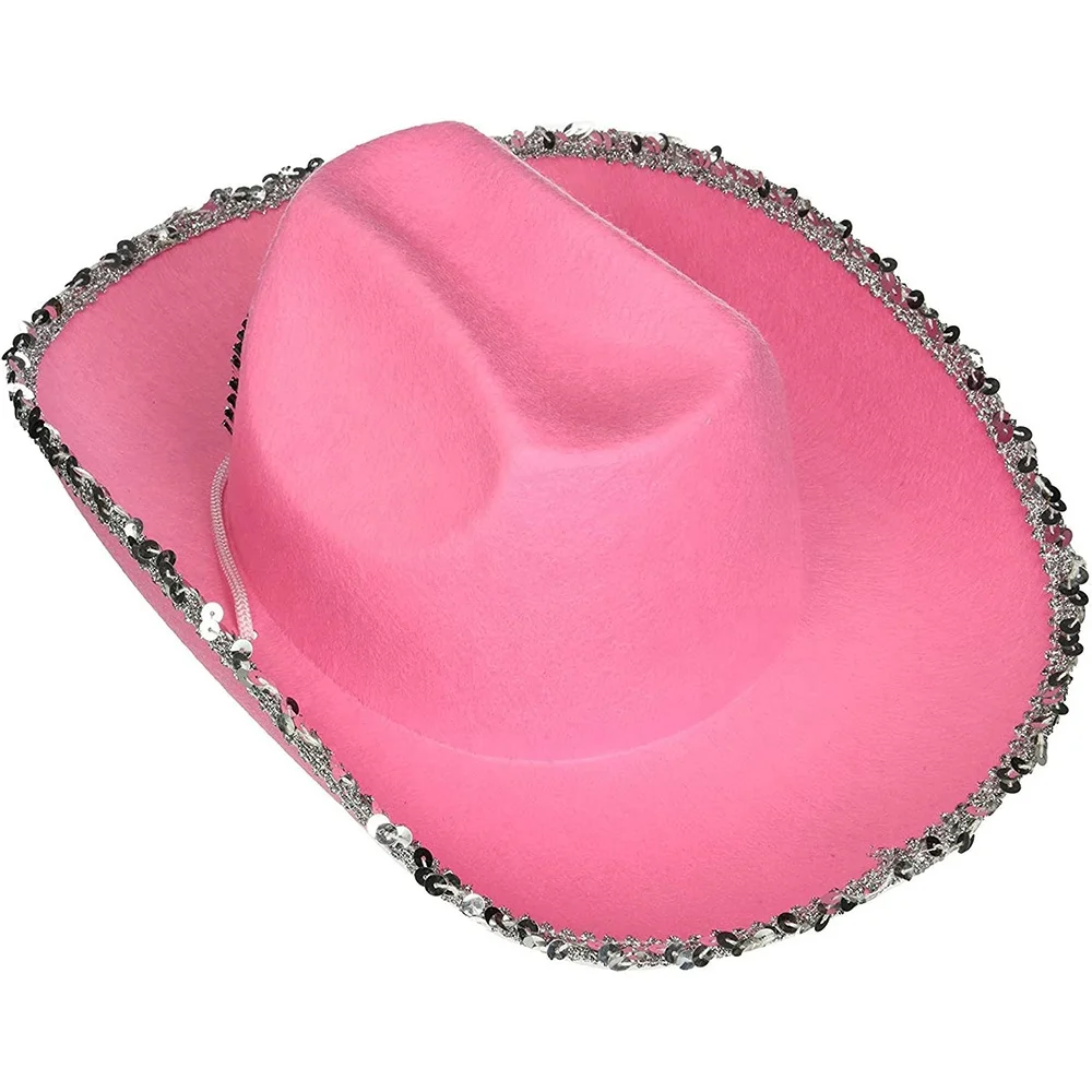 Wholesale custom Play Costume Country Themed Party Cowboy Dress up Novelty western unisex pink jazz cowboy felt hat