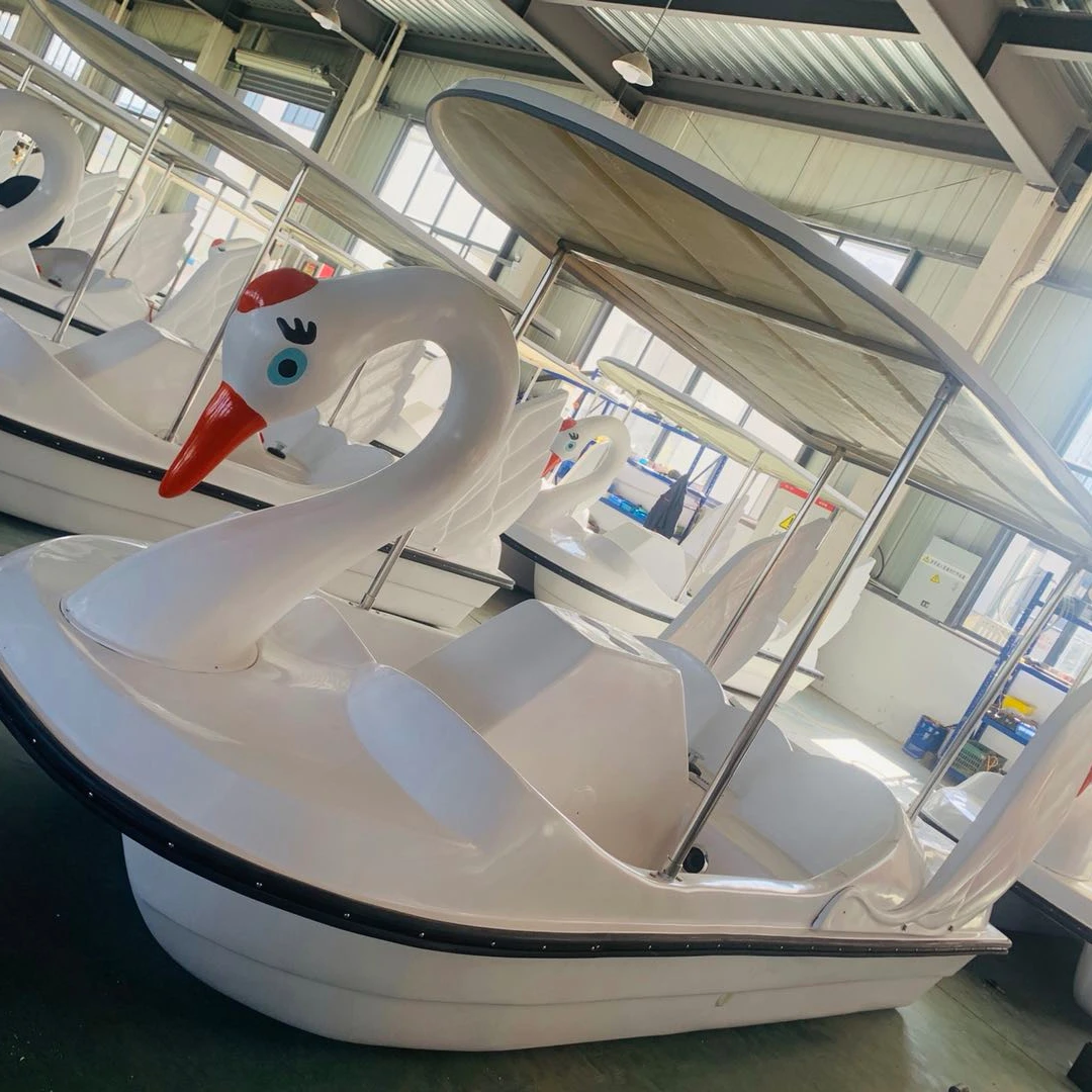 FRP swan pedal tour boat thick fiberglass pedal boat for sale