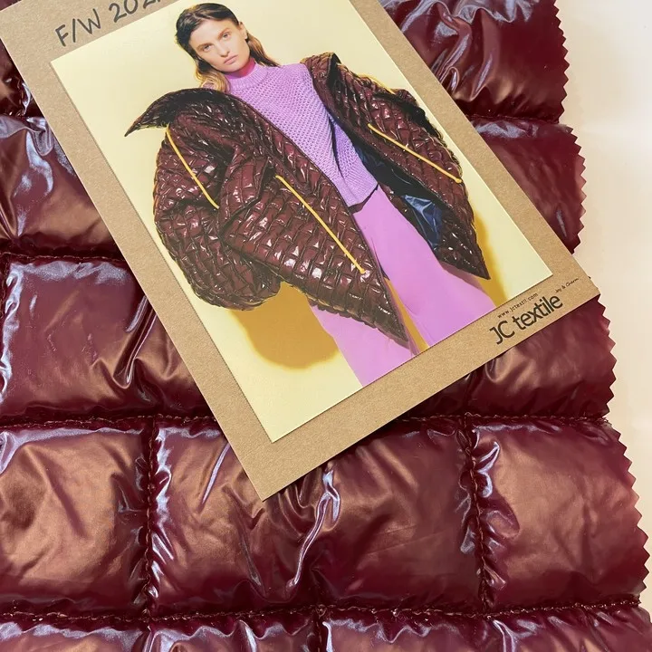 PLain 100% nylon Quilted fabric /  garment padding material