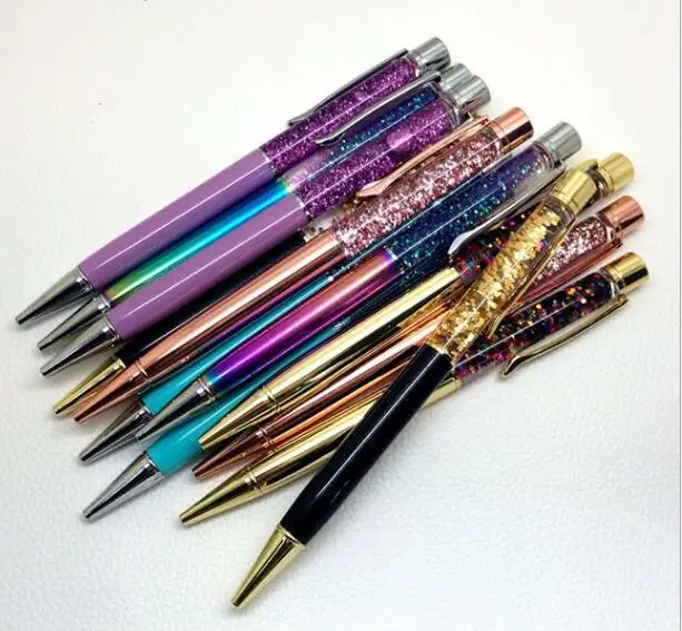 Wholesale Gold Powder Flow Oil Crystal Pen Floating Glitter Pen