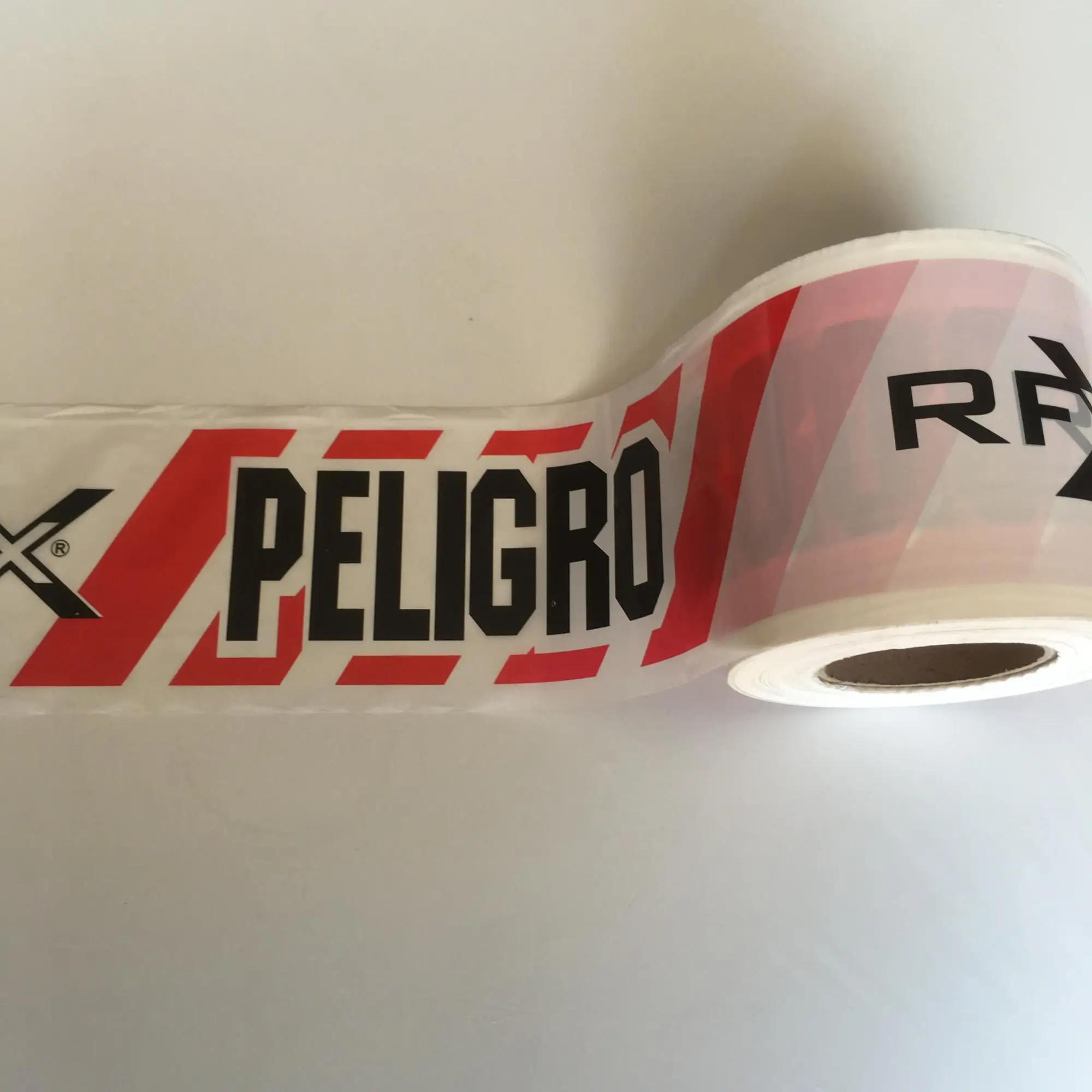 Factory Supply PE Red and White Caution Warning tape Safety Marker Barrier Tape