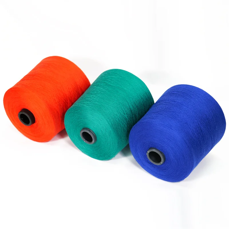High Stretch Twisted Polyester Nylon Blended Yarn 28S/2 PBT Viscose Dyed Core Spun Yarn For Knitting Machines