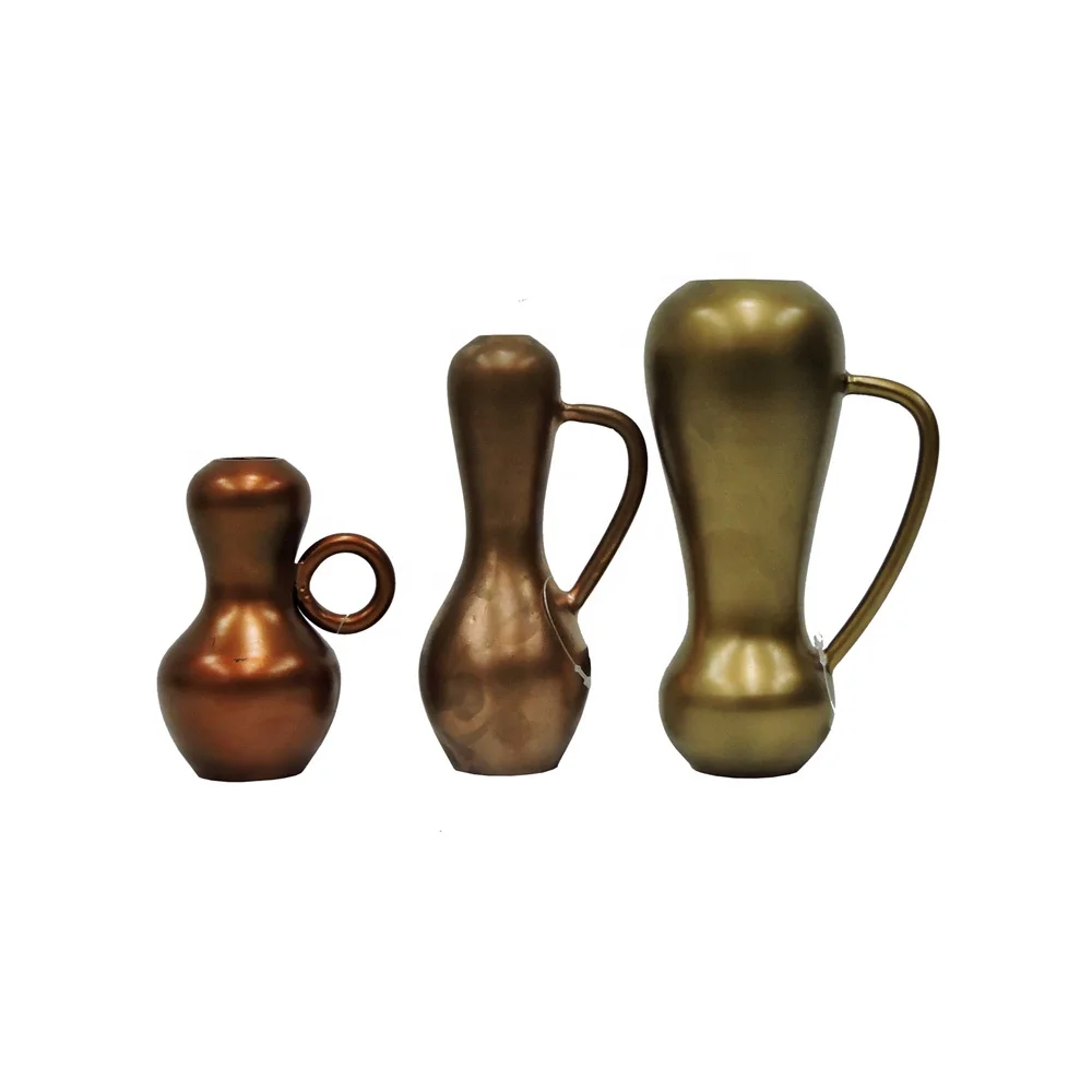Набор металлических цветочных ваз из 2 предметов настольные цветочные вазы черного и медного цвета домашний декор