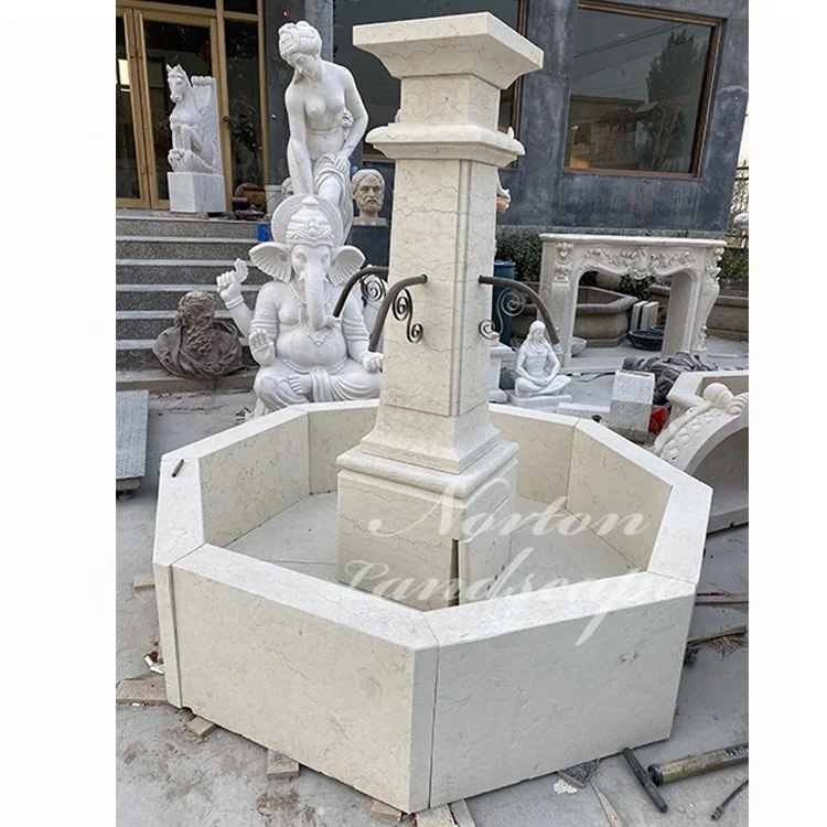 Antique French Style Marble Natural Stone Granite Water Fountain For Gardens