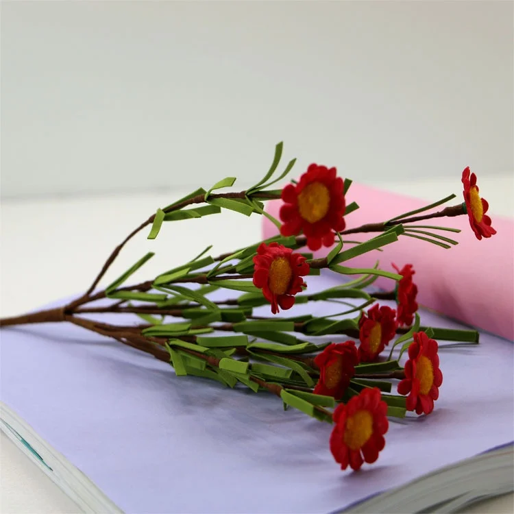 Hot-sale 8 heads artificial daisy colorful flowers natural like bridal bouquet for home living room wedding centerpiece decor