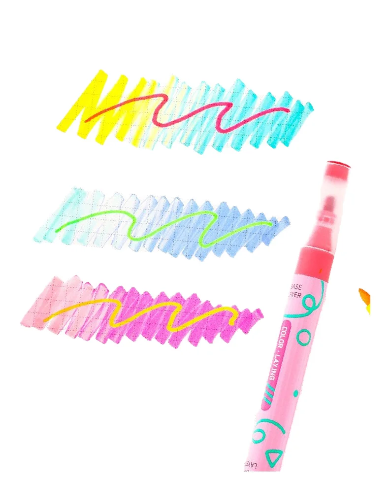 Popular DIY double head color highlighters student color markers large capacity high quality office stationery