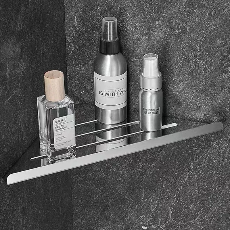 4 Tier Adjustable Telescopic Shelf Bathroom Organiser Corner Rack Shower Shelf Caddy Holder Aluminum Casing