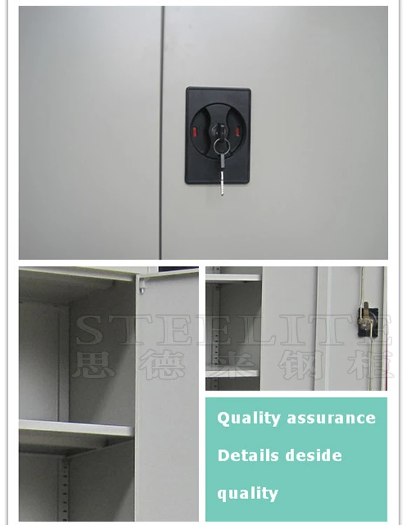 Multipurpose 2 Door Metal Filing Cabinet/2 Door Steel File Storage Cabinet with 4 Shelves
