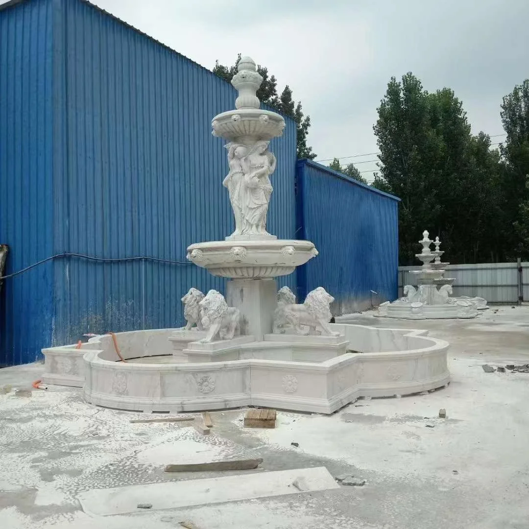 Garden Stone Decor Large Outdoor Marble Water Fountain Sculpture for Sale