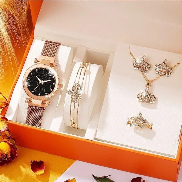 2022 Hot Selling Colorful Luxury Female Watches Crystal Bracelet Set Ladies Casual Quartz Wristwatch Set kol saati