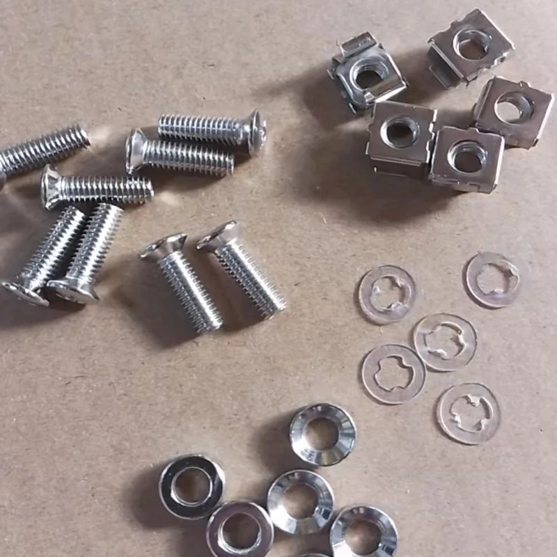 50-Pack M6 x 16mm Computer Rack Mount Cage Screws and Nuts & Washers for Rack Mount Server Cabinet