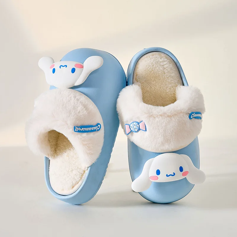 HL Custom Cartoon Anime Shoes Kuromi Home Slippers Cute Plush Hk Kitty Slippers For Women