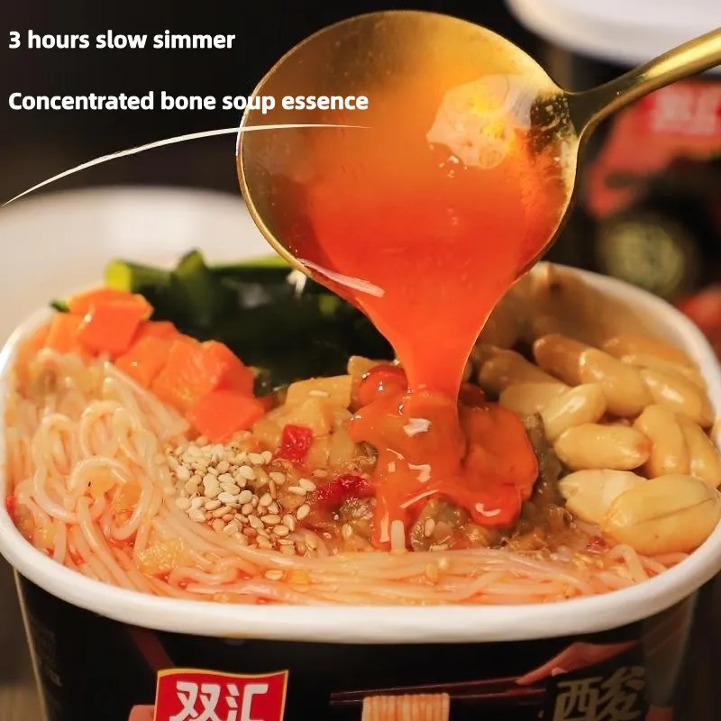 8 Minutes Instant Rice Noodle China Famous Shuanghui Brand 4 Flavors 125g Non Fried Instant Rice Noodles