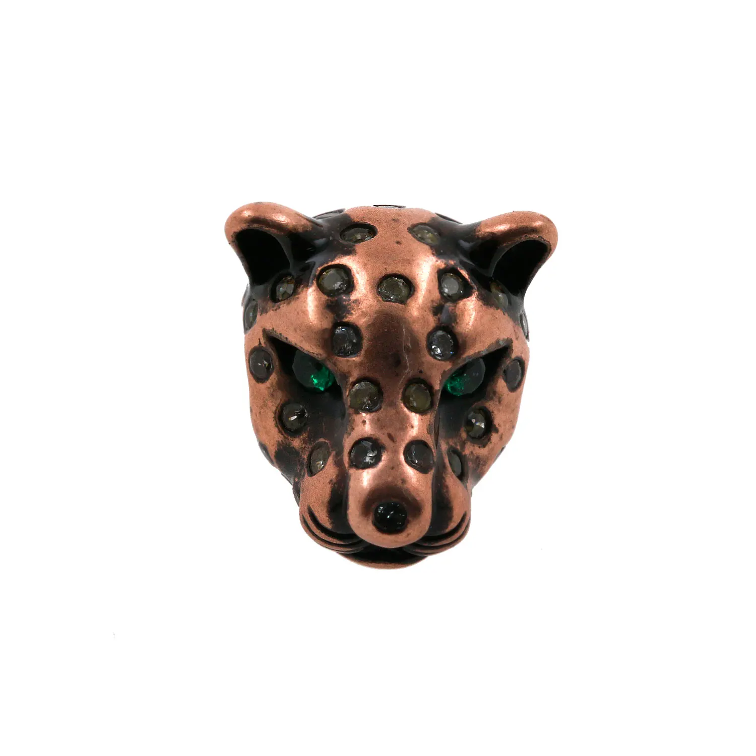 Jewelry Findings Turquoise Lion Head Charm Spacer Beads Animal Micro Pave CZ Men Bracelet Key For DIY Accessories