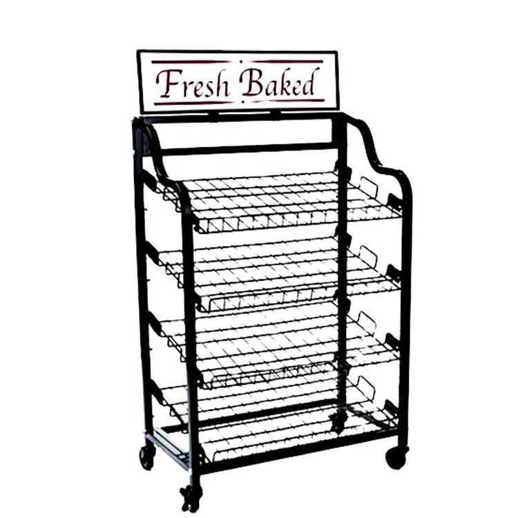 movable metal mesh wire shelving/bakery wire rack/wire display rack