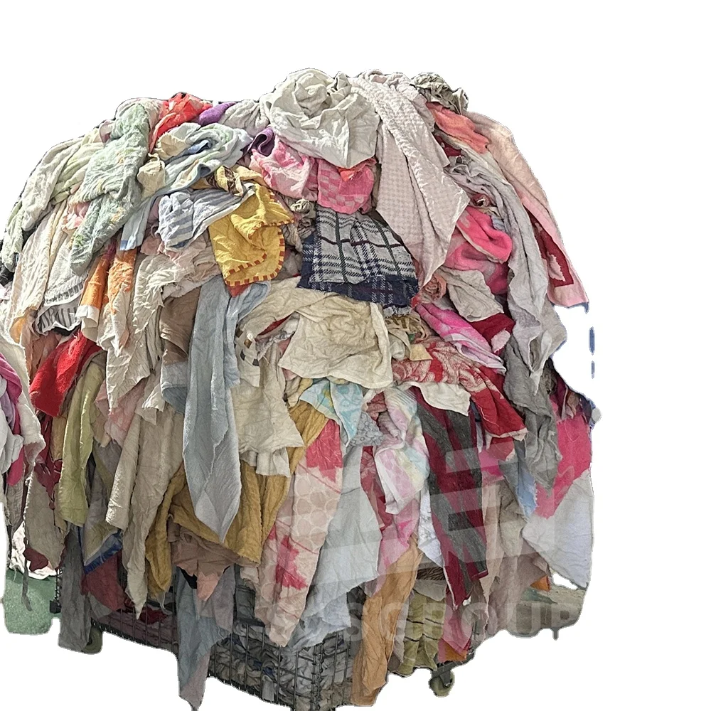 Free Sample 100% recycled Colored Mixed Rags Coloured Terry Towel Rags 10Kg Bag for Cleaning