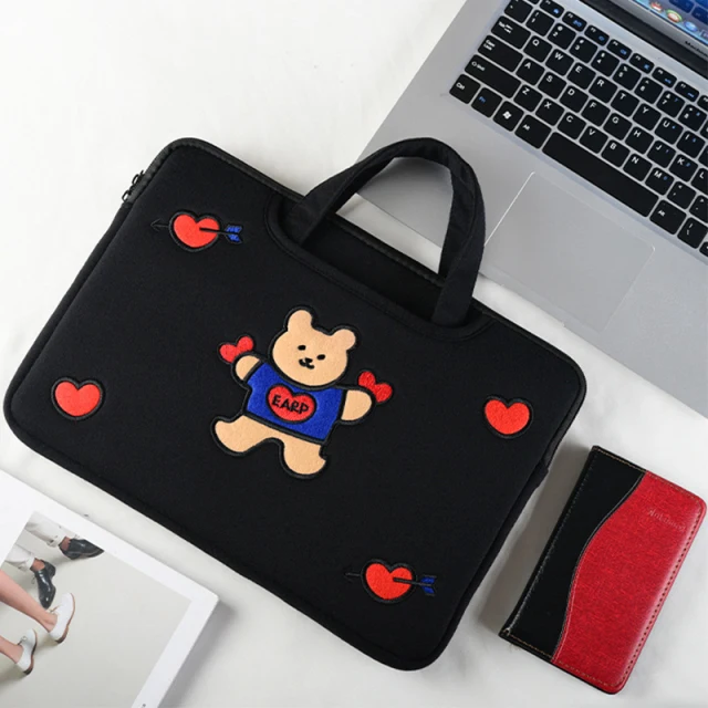 Japanese and Korean computer bag cute cartoon embroidery 13.3 inch 14 inch 15.6 inch  laptop bag for women