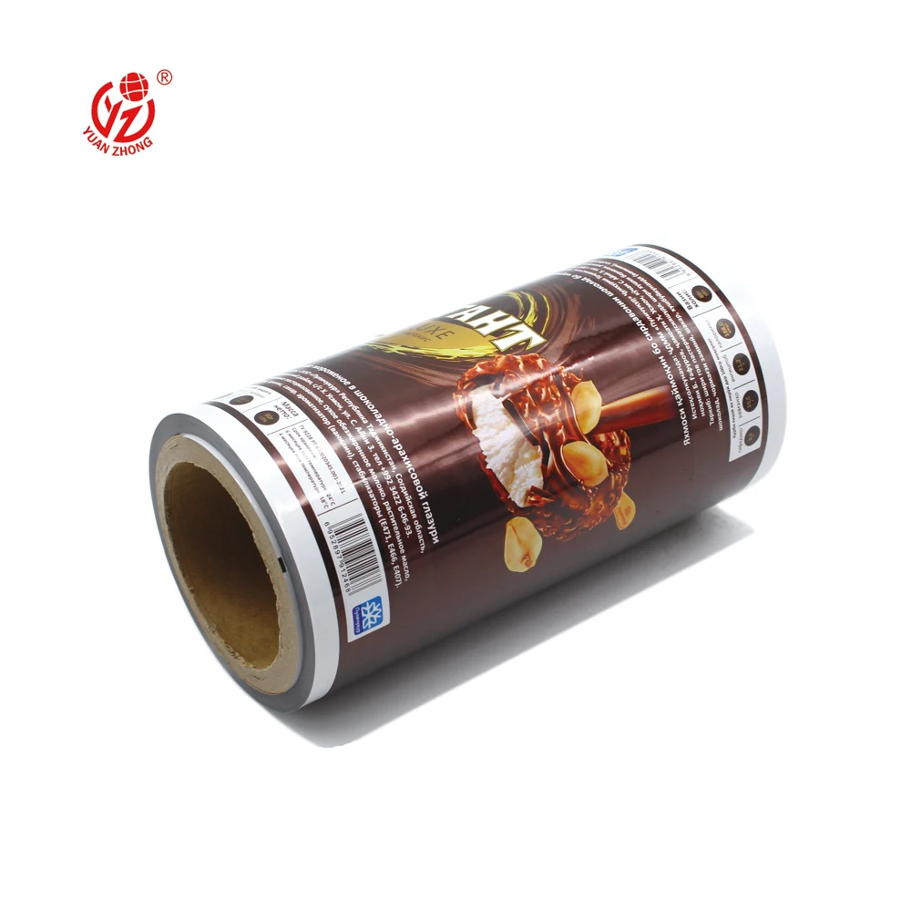 Hot Sale Pet/Al/Vmpet/Nl/Pe Back Sealing Film Food Grade Printed Plastic Ice Pop Bags Popsicle Ice Cream Packaging Film Roll