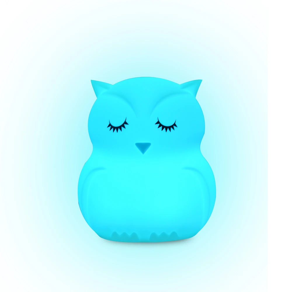 Ночник с милым прикосновением совы перезаряжаемый по USB разноцветный светодиодный светильник ночник силиконовым гелем для детской спальни настольное