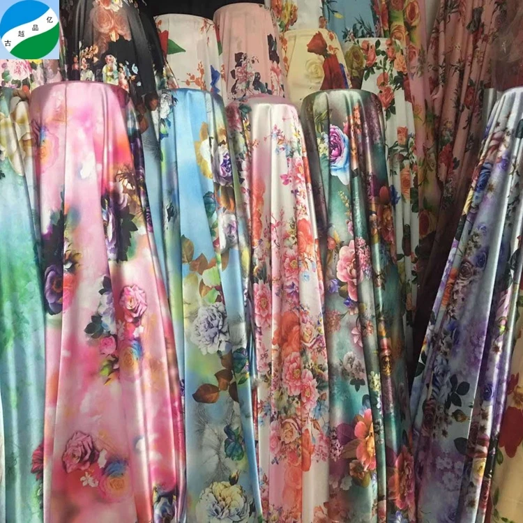 Print Fabric Plain High Quality Satin 100% Polyester Sustainable In-stock Items