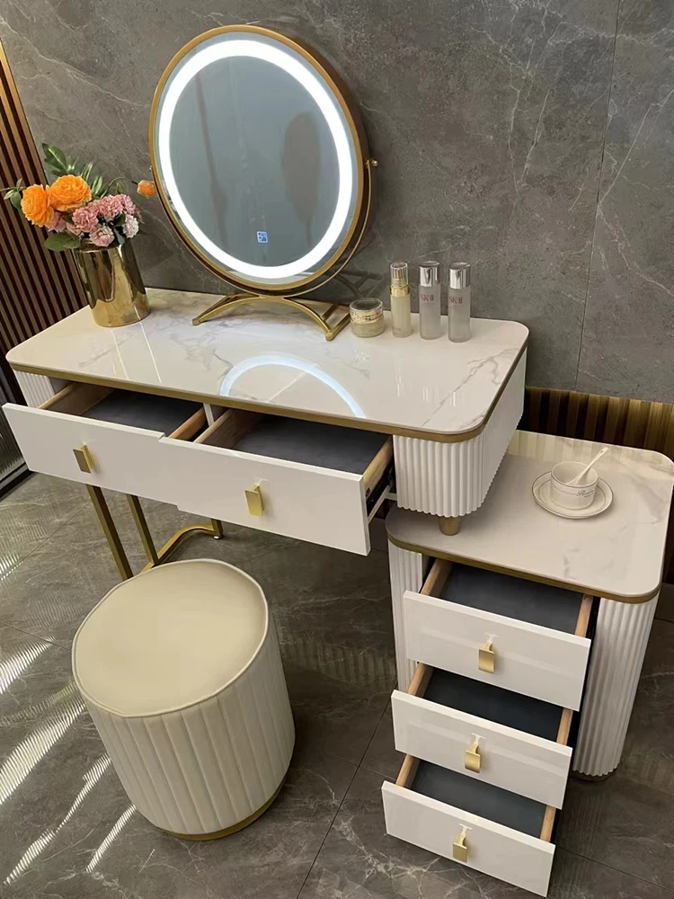 Kids Wooden Dressing Table Furniture Vanity Make Up Table and Stool Set Cheap Dressers With Mirror For Girls