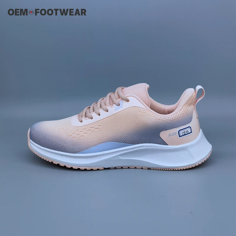 Hot sale New design custom knit gradient ladies beautiful flat shoes men walking running sports other trendy shoes