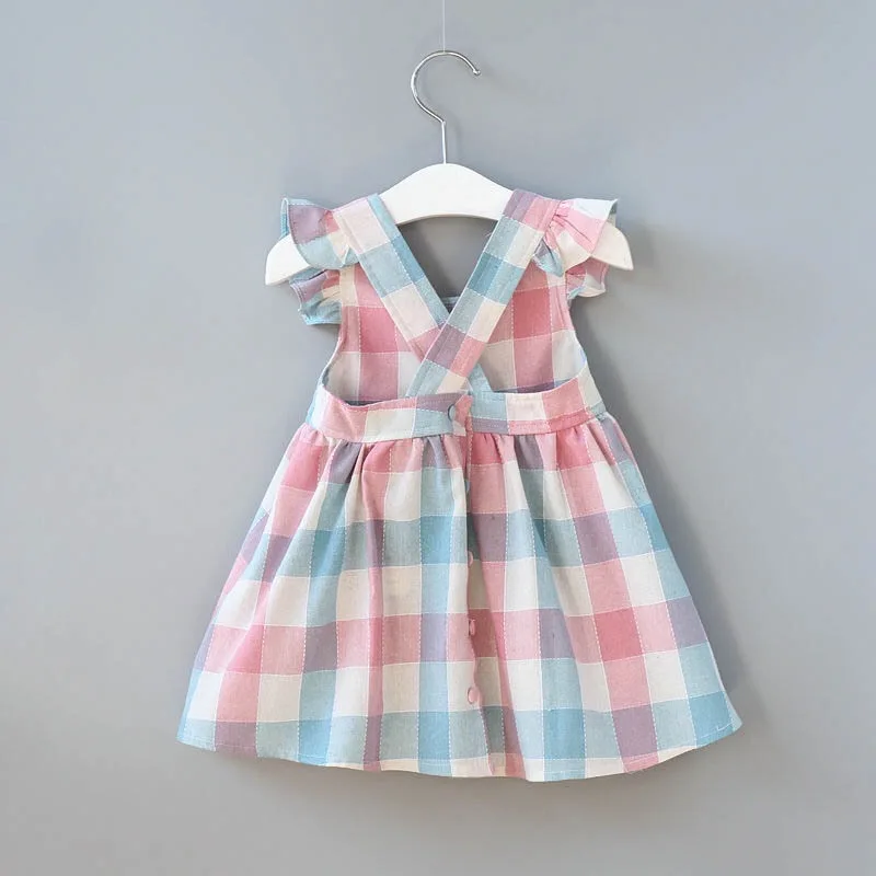 Hot Sale Suspender Plaid Korean Fashion Girl Dress