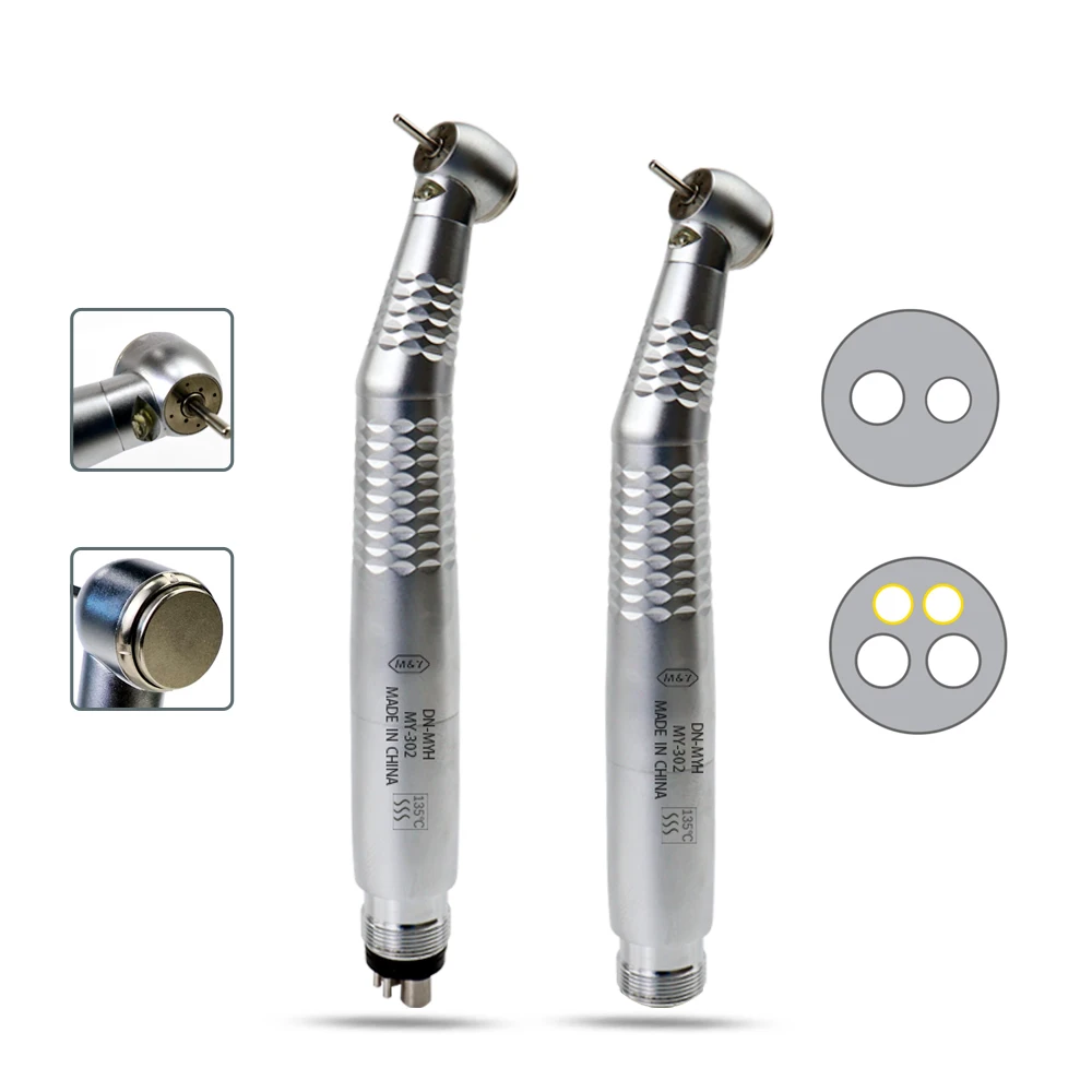 Dental Triple Water Spray High Speed Rotation Handpiece LED Ceramic Bearing Standard Head Air Turbine E-Generator 4/2Holes Tools