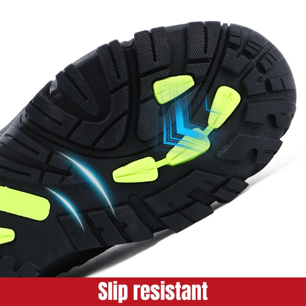 LARNMERN Men Safety Shoes S1P Breathable Steel Toe Shoes Protective Work Shoes SRA Anti-slip Anti-static