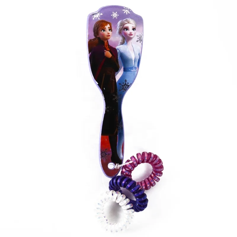 Небольшой натуральный мягкий мультяшный гребень для волос с замороженным узором принцесса воздушная подушка волосы