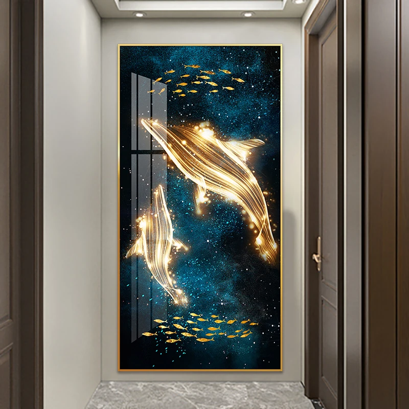 Marine animal painting whale wall art for home picture print canvas and poster Entrance and corridor decoration