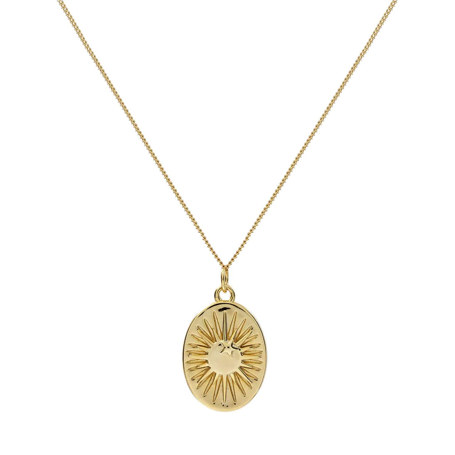 
18k gold jewelry sun medallion necklace hot selling sterling silver symbol necklace joyas 