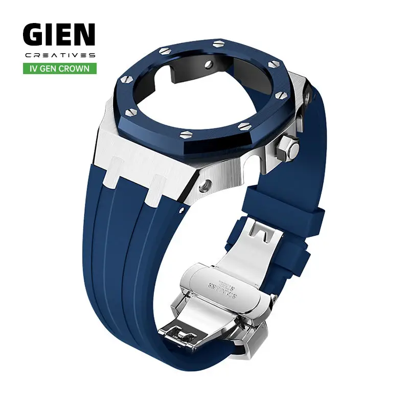 Комплект модов 5-го поколения G Shock GA2100 из нержавеющей стали золотой корпус для часов Безель светло-голубой ремешок Casio