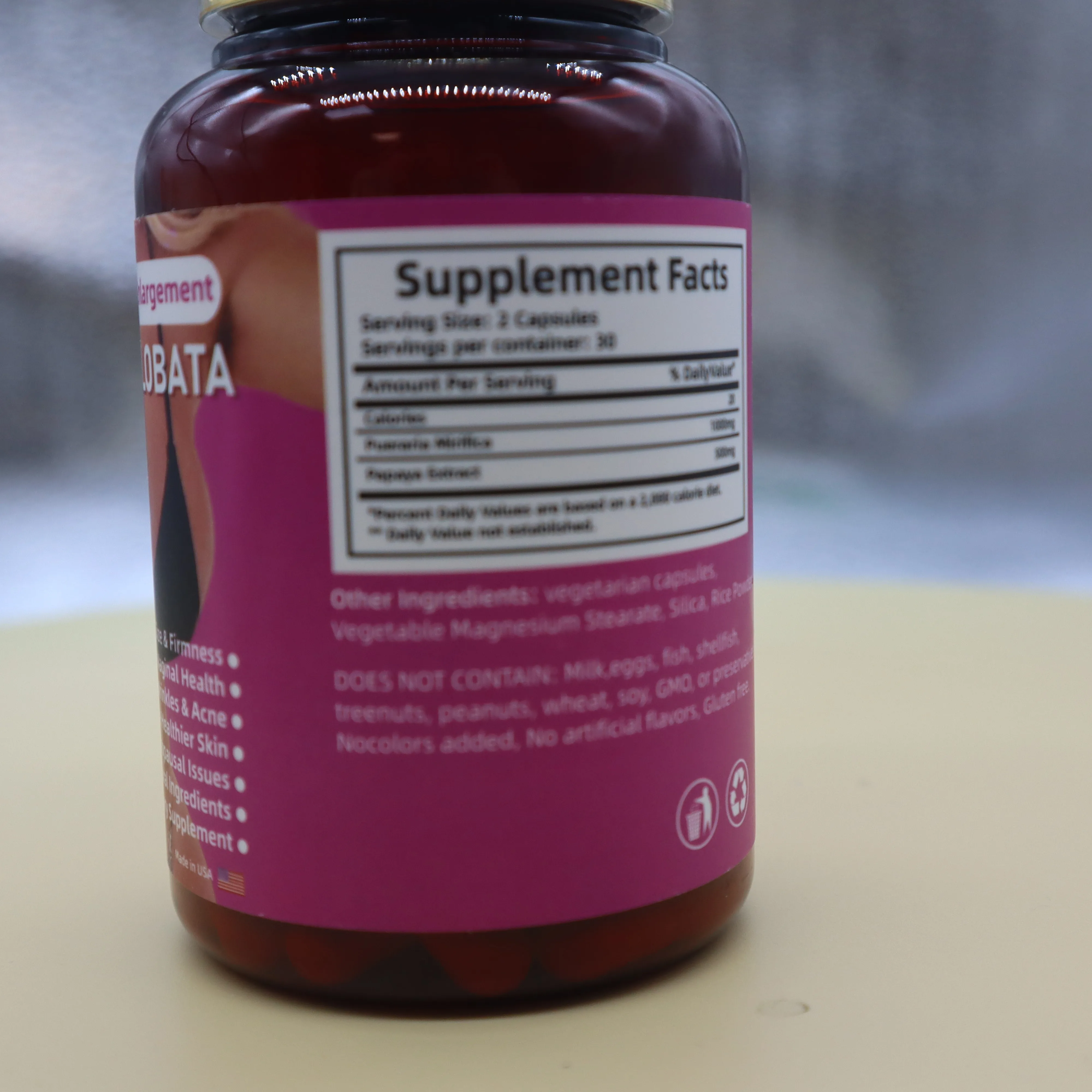 OEM Private Label Vegan Big Breast Enhancement Pills Supplement Organic Breast Enlargement Pueraria Mirifica Capsules
