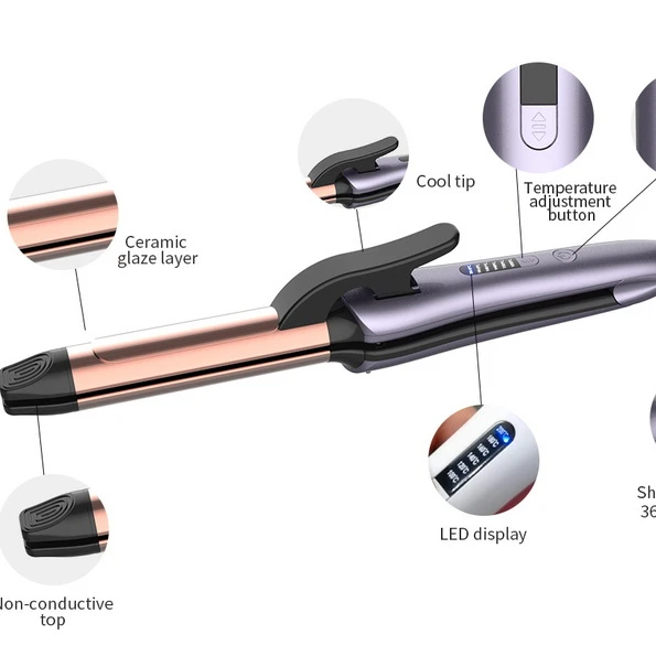 Led digital display custom 2 in 1 multi styler ceramic hair straightener curler iron