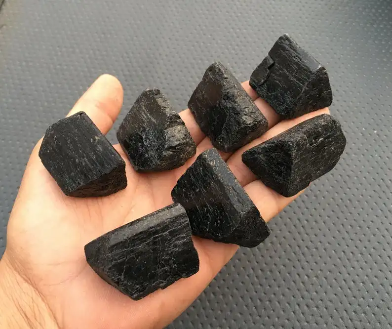 Natural Black Tourmaline Untreated Gemstone 3 Pieces Untreated Rough Wholesale Natural Jewelry Making