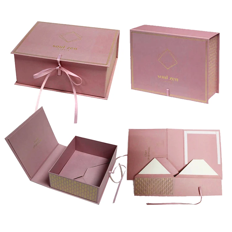 Hot Sale Custom Branding Matte Black Magnetic Closure Paper Gift Box For Garments Ribbon Rectangular Folding Clothing Packaging