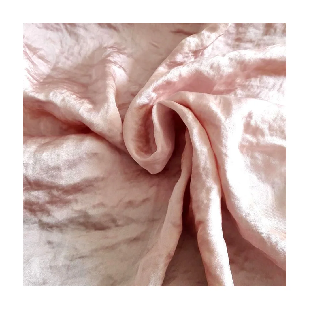 Satin chiffon factory air flow dyeing washing bubble effect 50DX75D 95gsm satin fabric