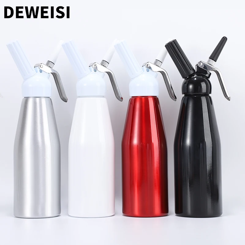 DEWEISI aluminum whipped cream dispenser ugraded full metal cream whipper canister easy to use and clean ideal for desserts