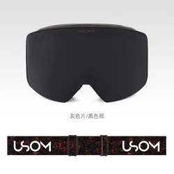Незапотевающие лыжные очки USOM, пользовательские очки для сноуборда, очки для снегохода, лыжные очки с коробкой