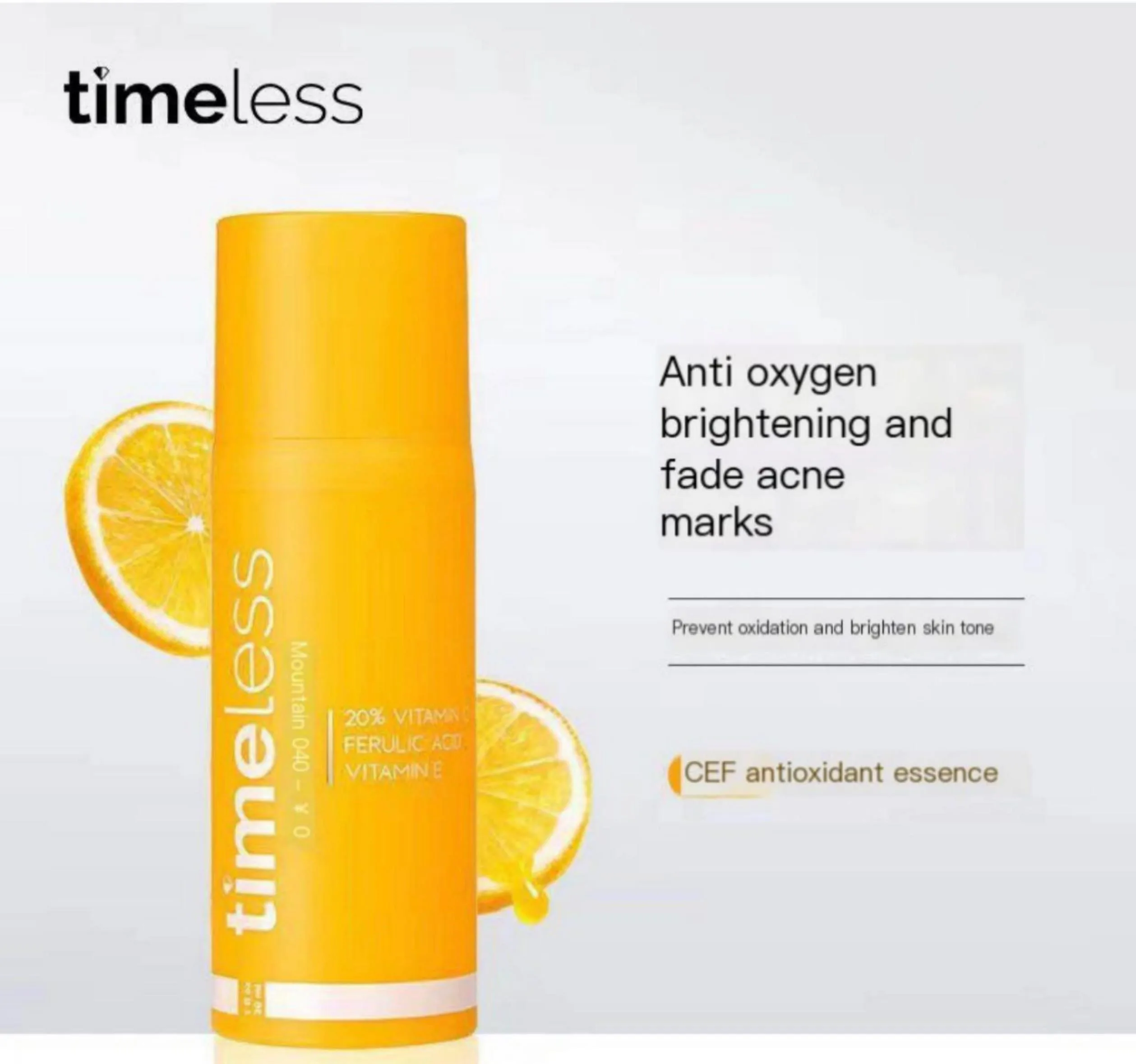 Organic Vitamin C Serum CEF Essence Wholesale OEM Private Label Timeless Whitening Natural Liquid Face Hyaluronic Acid Female