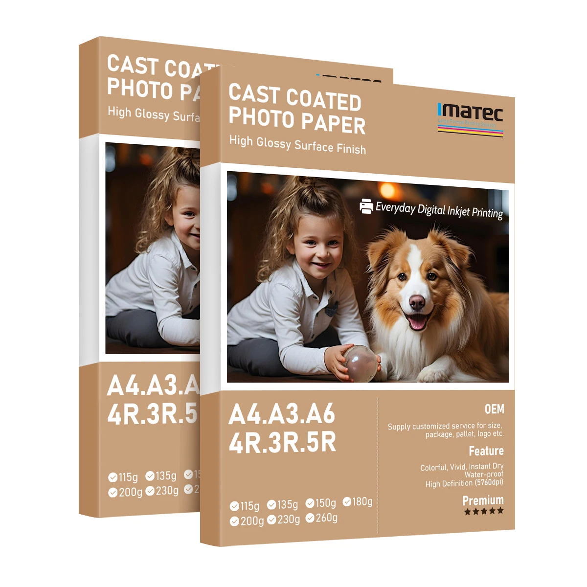 Waterproof 230gsm Inkjet Glossy Photo Paper For Inkjet Printer