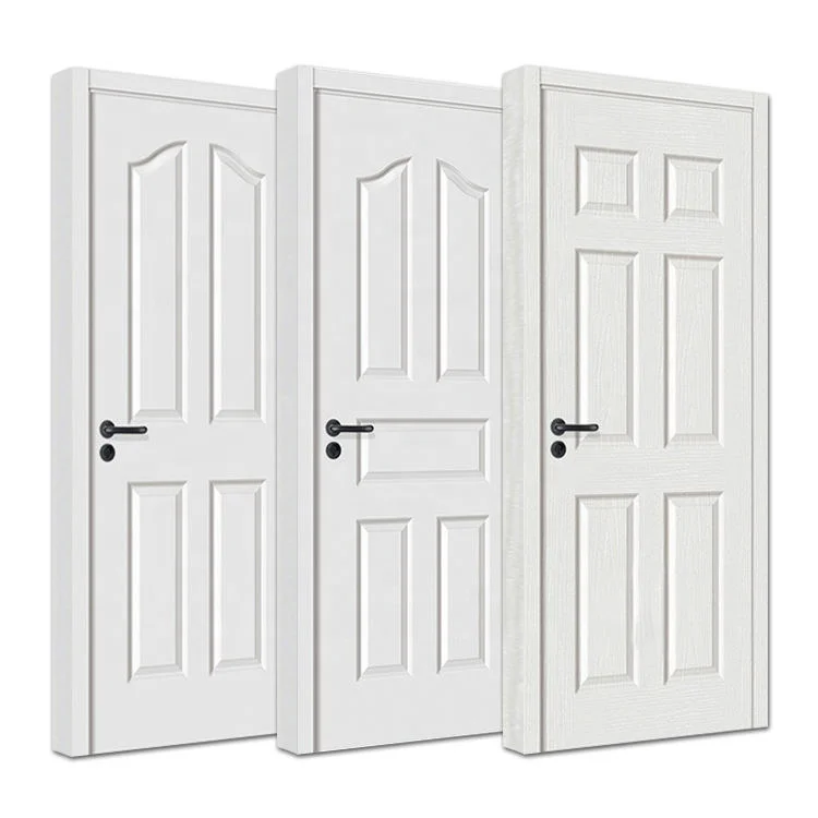 Fashion Interior Economic White Primer Wood Flat / Moulded Door