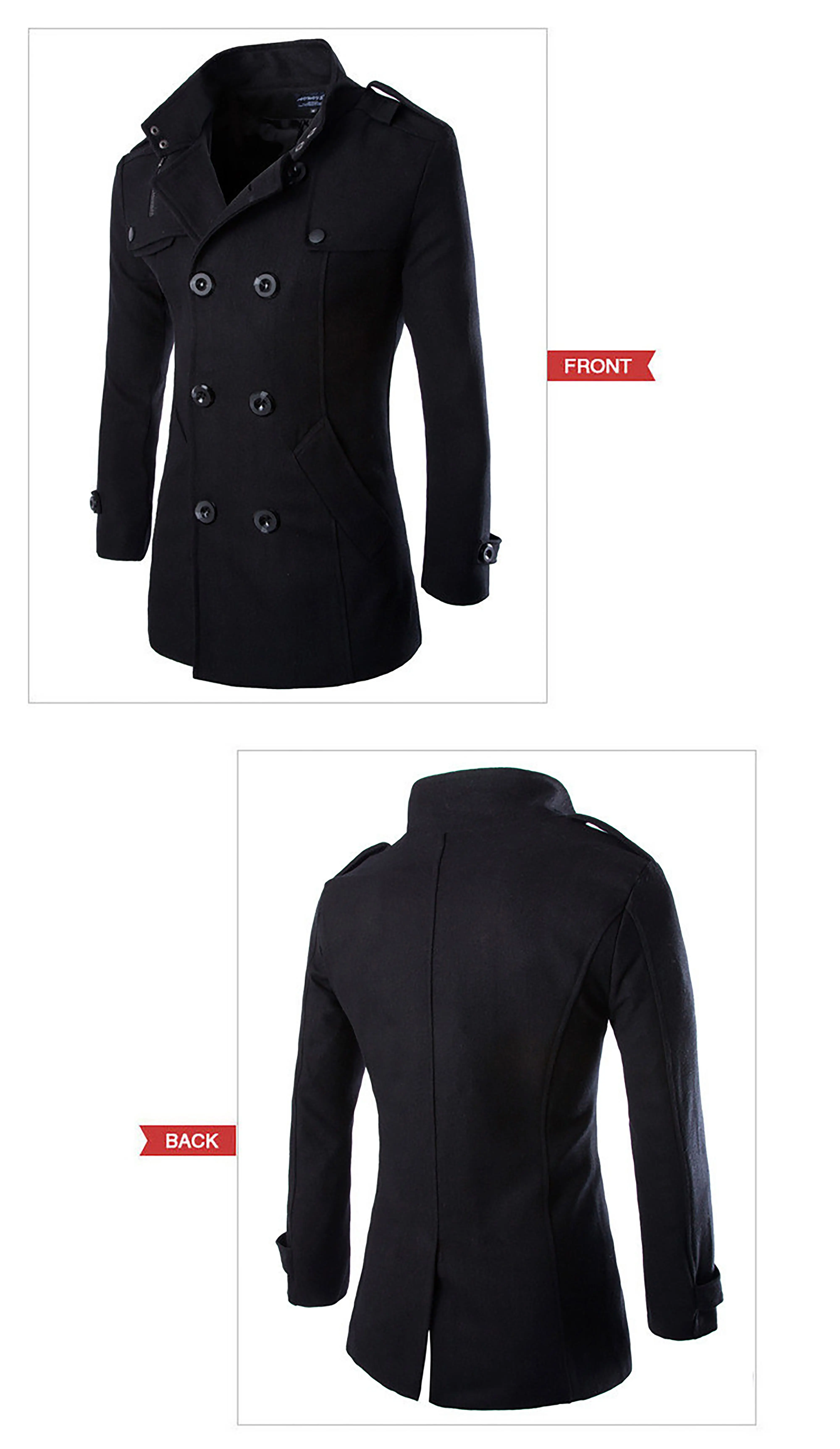 High quality long cashmere coat for men Autumn and winter warm mink collar coat Leisure warm wool thick coat for men