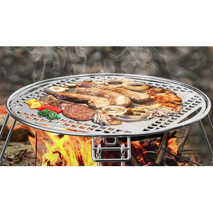 Portable Fold Outdoor Camping Stainless Steel Barbecue Grill
