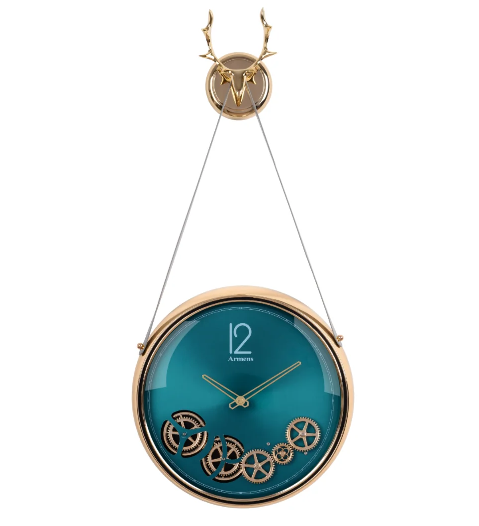 Armens Light luxury fashion Living room Dining room rotating gear wall watch clock