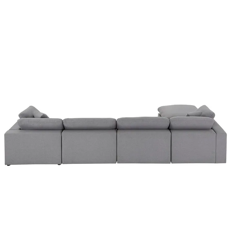 high end grey 8 seater set soft feather coach new design chaise longue  living room cube sectional Corner sofa