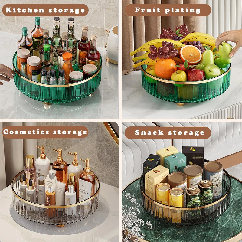 Home and kitchen rotate storage boxcontainers food storage container shelf holder spice rack Cosmetic organizer