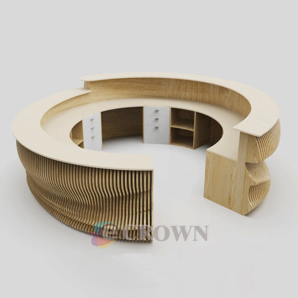 Watch Kiosk for Cashier Table Reception Furniture Cashier Table Cash Register Office Curved Design Store ODM