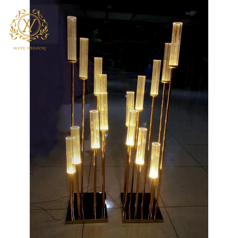 Cheap Acrylic Candle Holder Simple Modern Acrylic Candlestick 9 Arms Wedding Candle Holders for Table Decoration Centerpiece